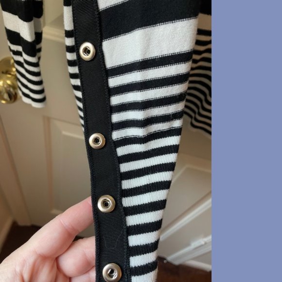 WHBM Black and Cream Stripe Cardigan - Picture 7 of 11